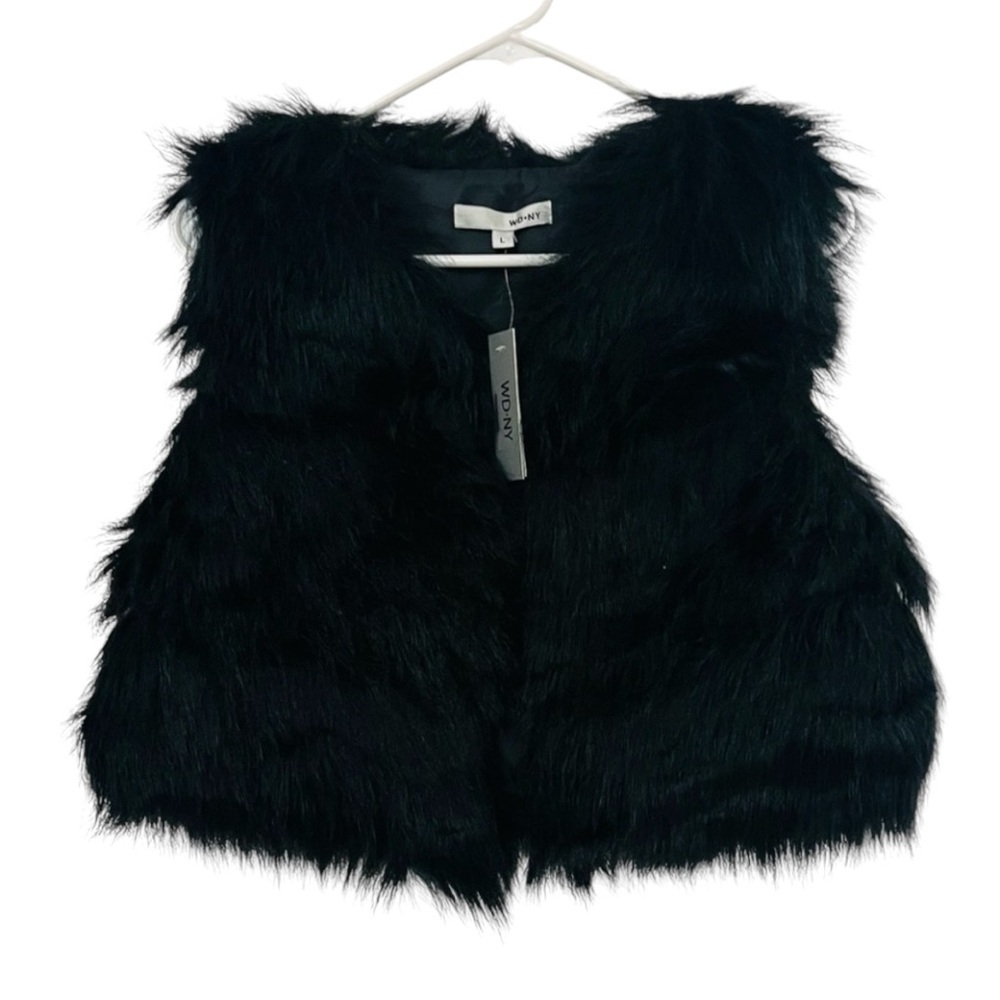 Black Faux fur vest size L